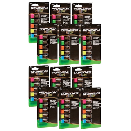 Ticonderoga Emphasis Highlighters, Chisel Tip, Pink, 12PK 38965